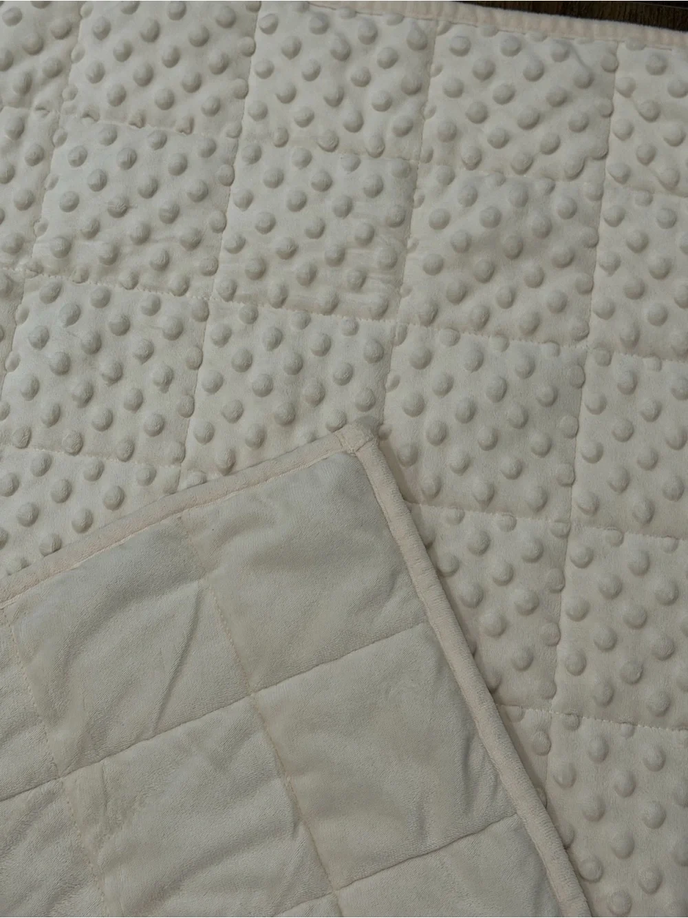 Cream Textured Minky weighted dog blanket